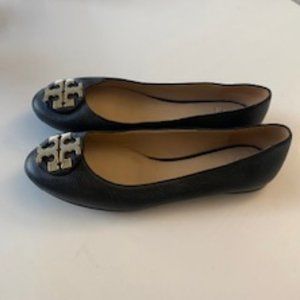 Tory Burch Black Leather Ballet Flats, size 9